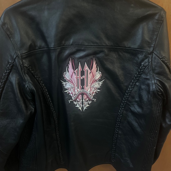 Black Leather jacket with Harley emblem - Picture 2 of 2